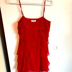 Calvin Klein Red Spaghetti Strap Dress